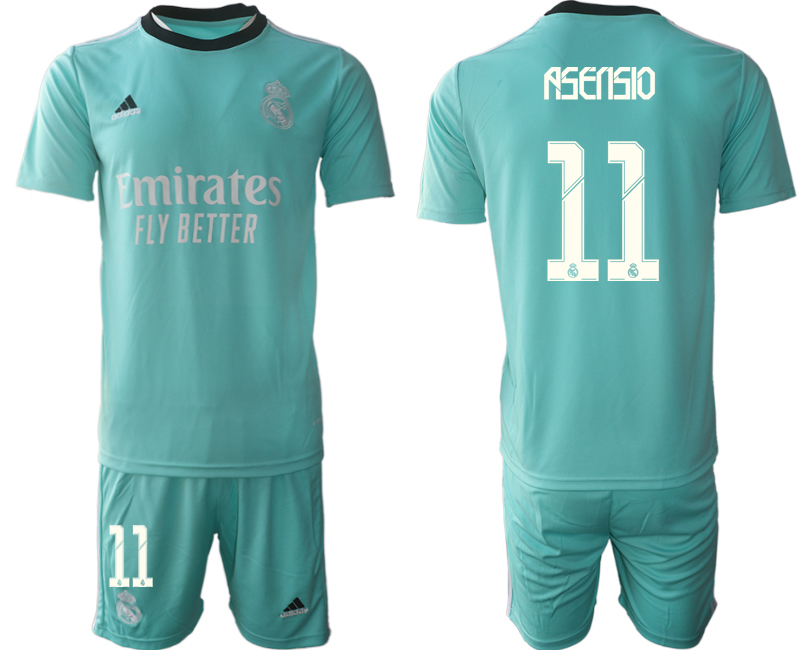 Men 2021-2022 Club Real Madrid second away Light blue #11 Soccer Jersey